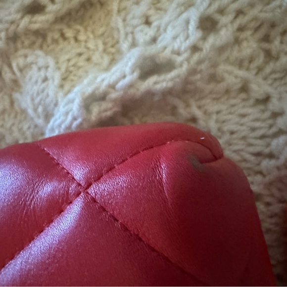 Balenciaga Touch B. Shoulder Bag Quilted Leather Medium Red - Picture 9 of 10